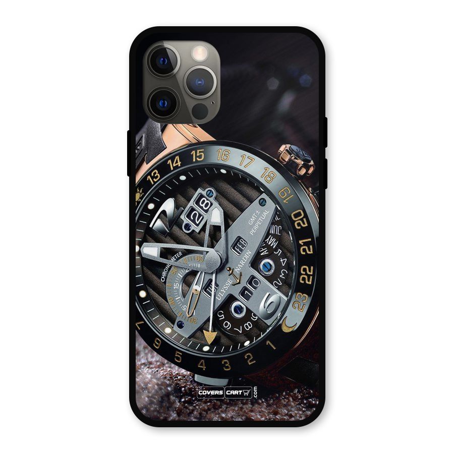 Designer Stylish Watch Metal Back Case for iPhone 12 Pro