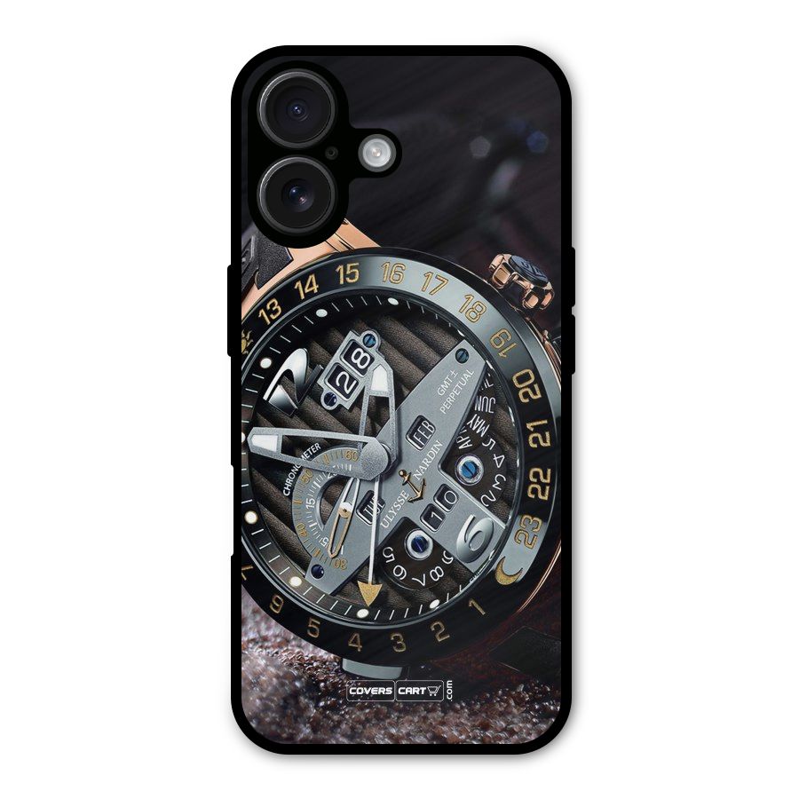 Designer Stylish Watch Metal Back Case for iPhone 16