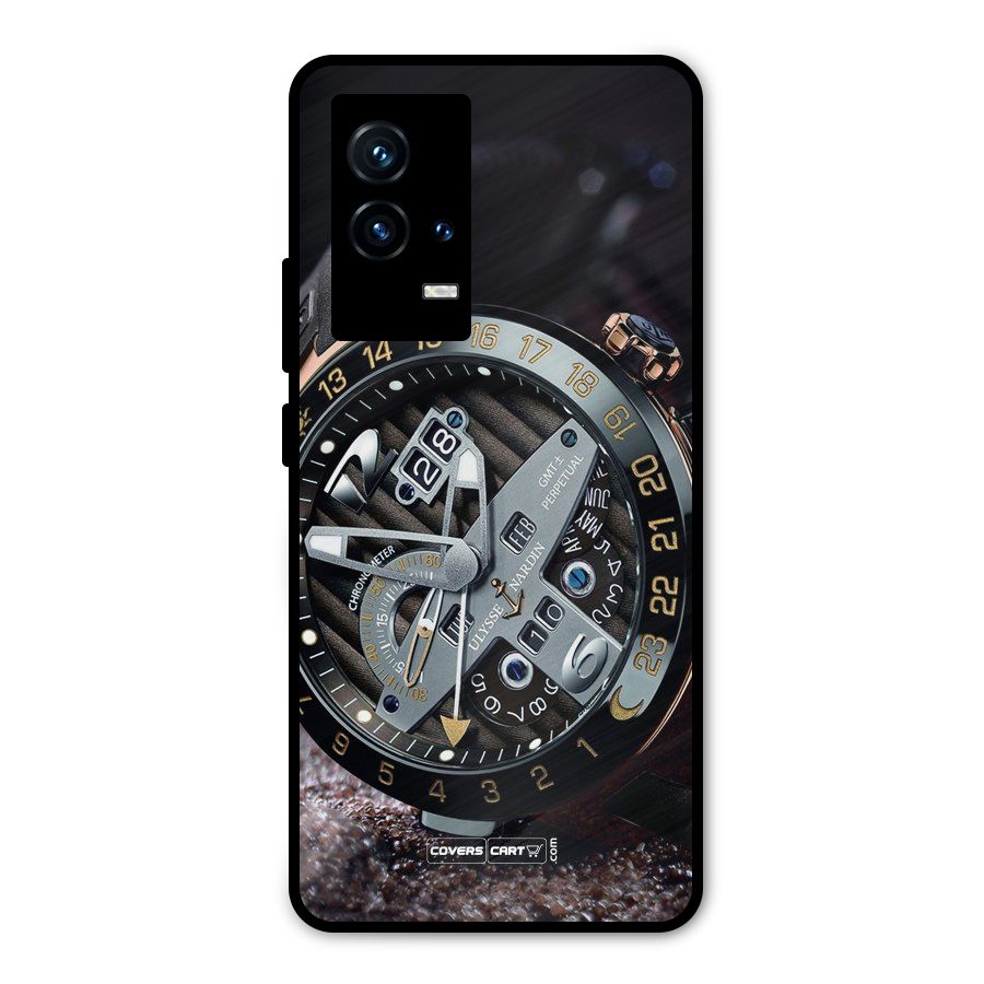 Designer Stylish Watch Metal Back Case for iQOO 9 5G