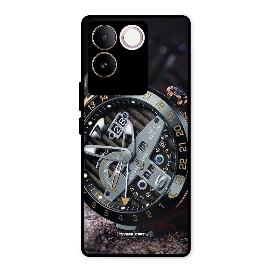 Designer Stylish Watch Metal Back Case for iQOO Z7 Pro