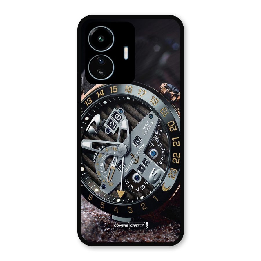 Designer Stylish Watch Metal Back Case for vivo iQOO Z6 Lite 5G