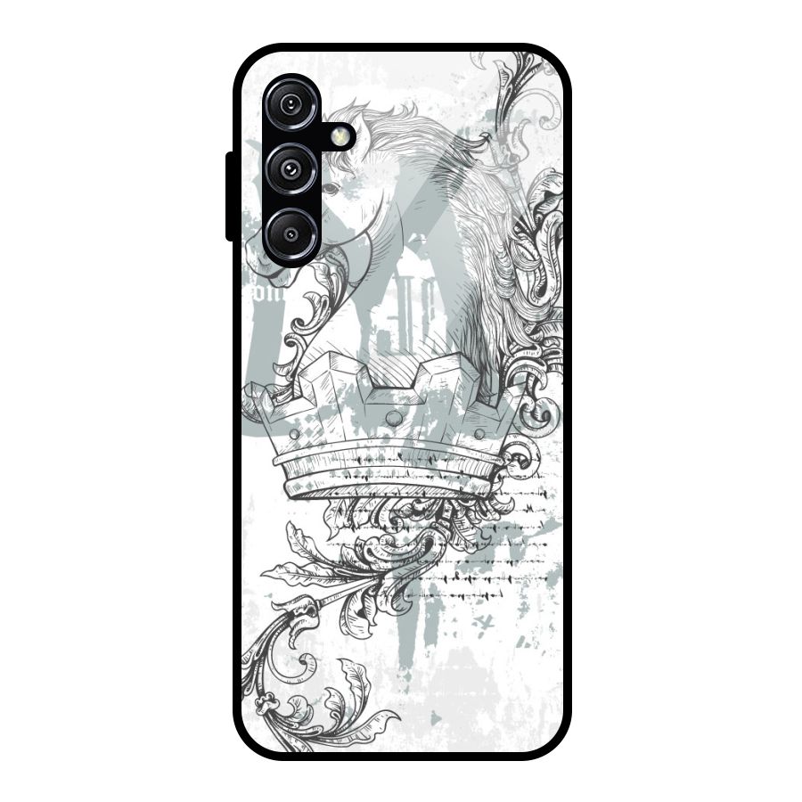 Designous Vintage Glass Back Case for Galaxy M34 5G