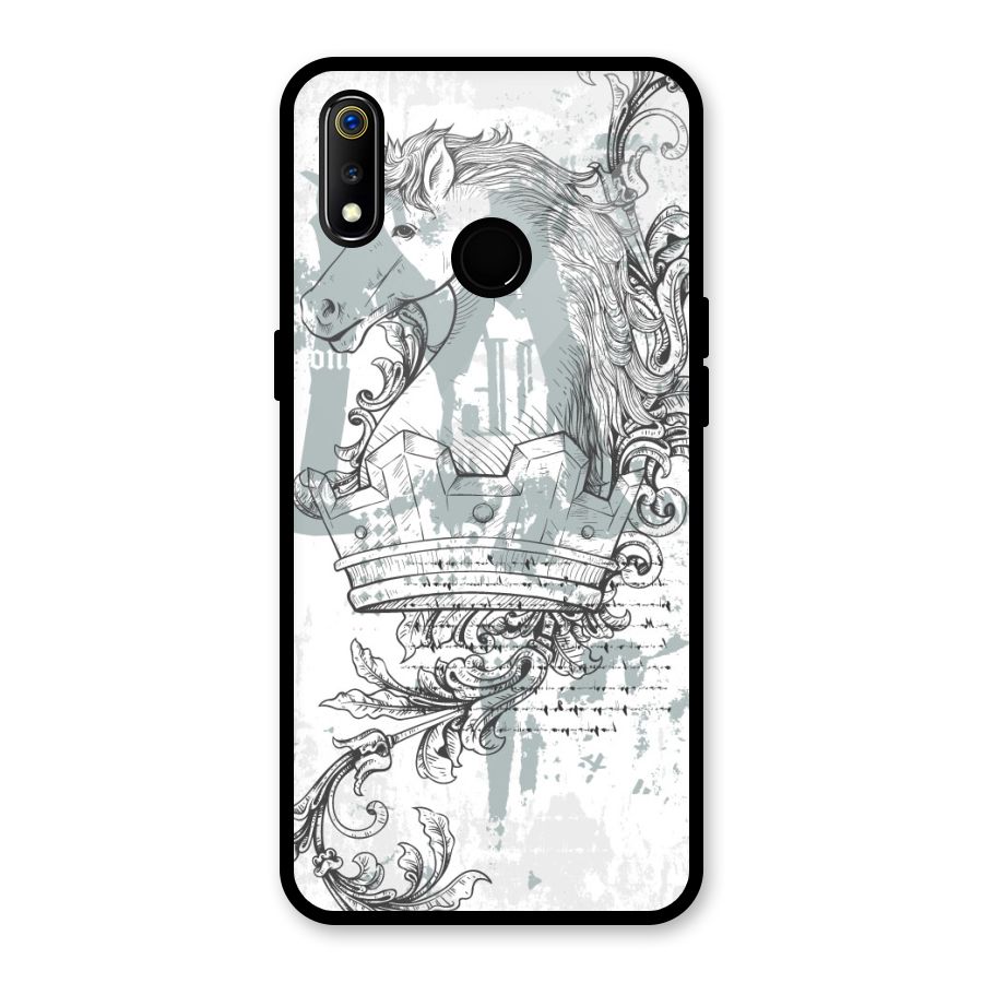 Designous Vintage Glass Back Case for Realme 3i