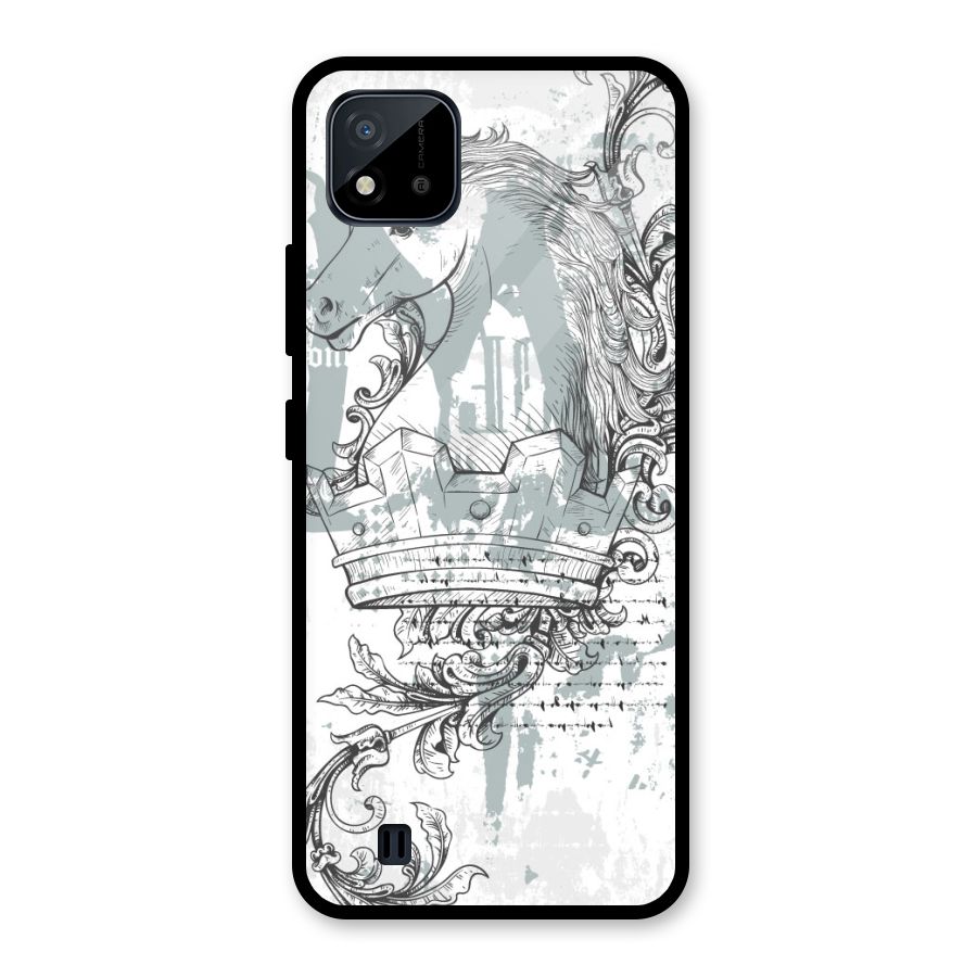 Designous Vintage Glass Back Case for Realme C11 2021