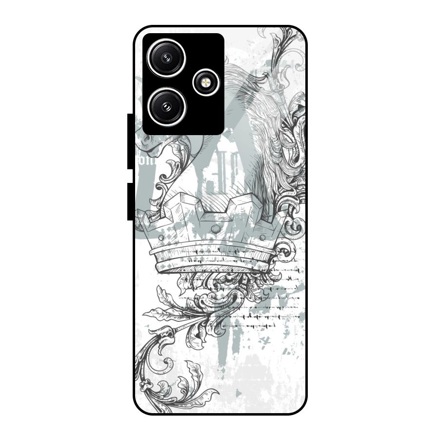 Designous Vintage Glass Back Case for Redmi 12 5G