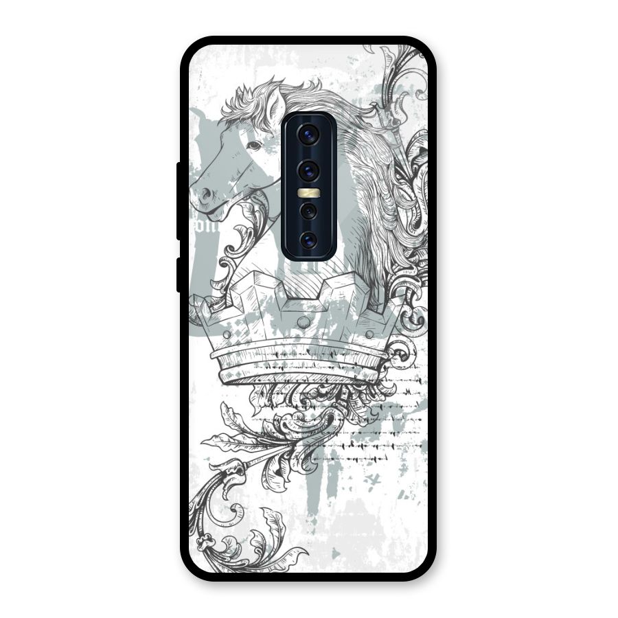 Designous Vintage Glass Back Case for Vivo V17 Pro