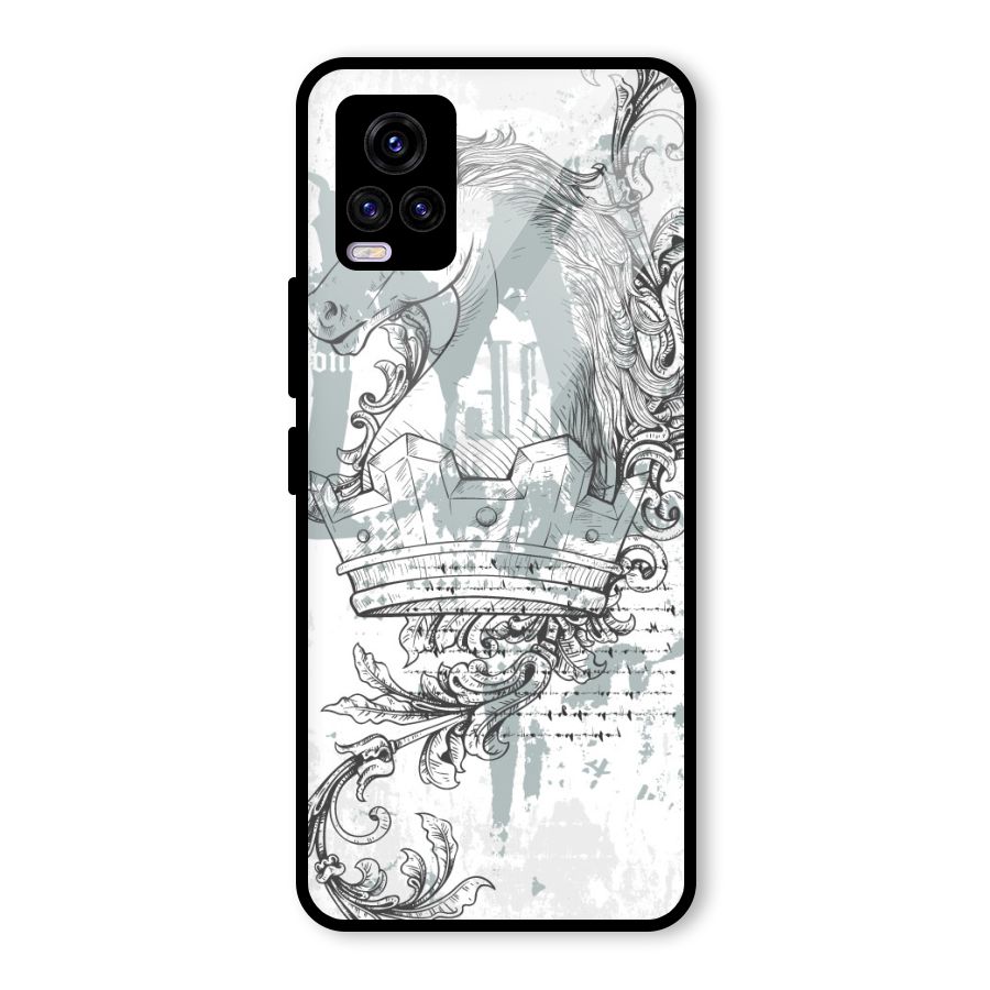 Designous Vintage Glass Back Case for Vivo V20 2021