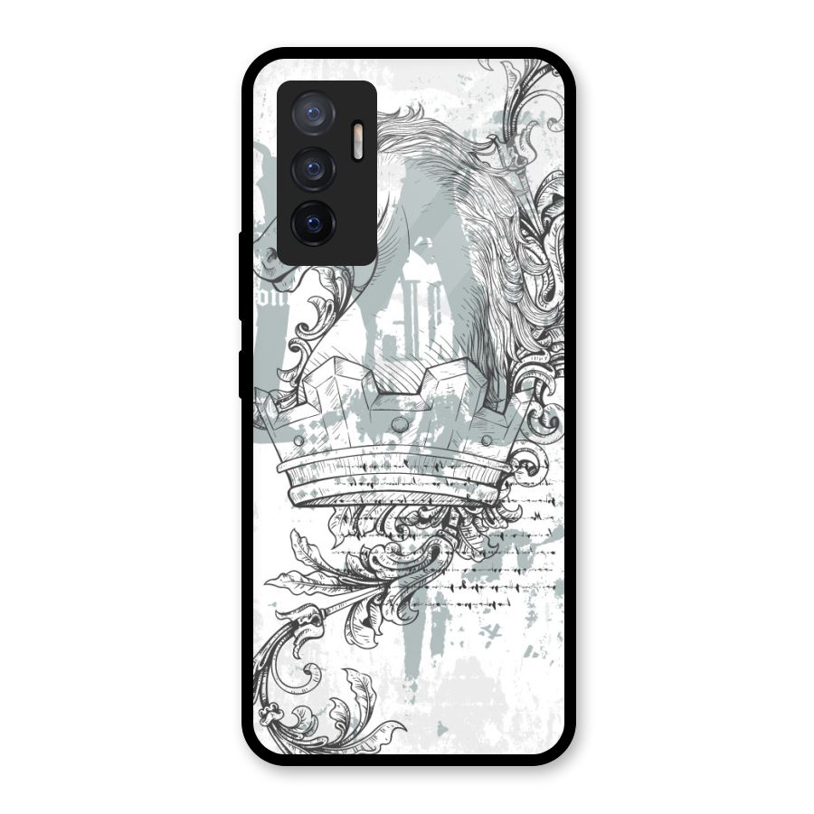 Designous Vintage Glass Back Case for Vivo V23e