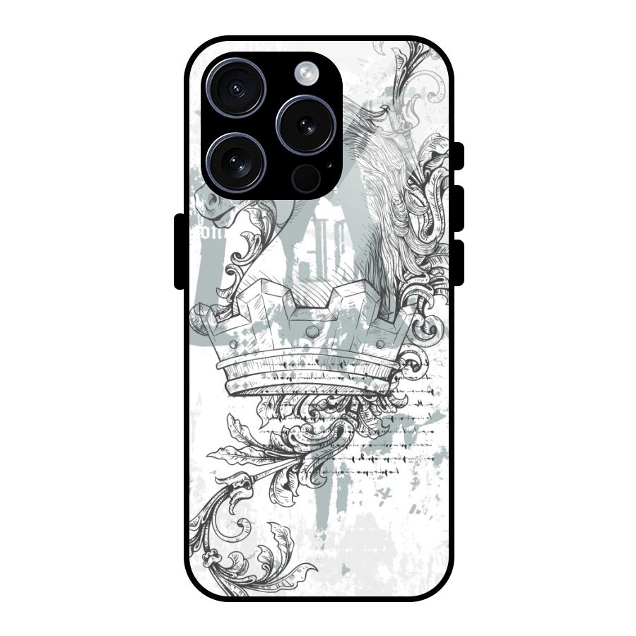 Designous Vintage Glass Back Case for iPhone 15 Pro