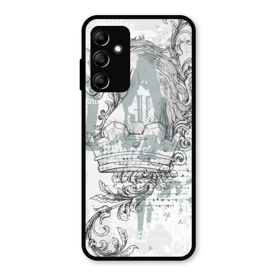 Designous Vintage Metal Back Case for Galaxy A14 5G
