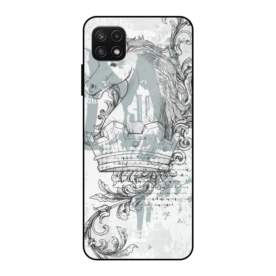 Designous Vintage Metal Back Case for Galaxy A22 5G