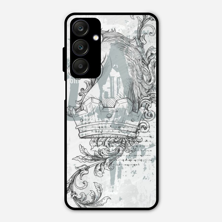 Designous Vintage Metal Back Case for Galaxy A25 5G