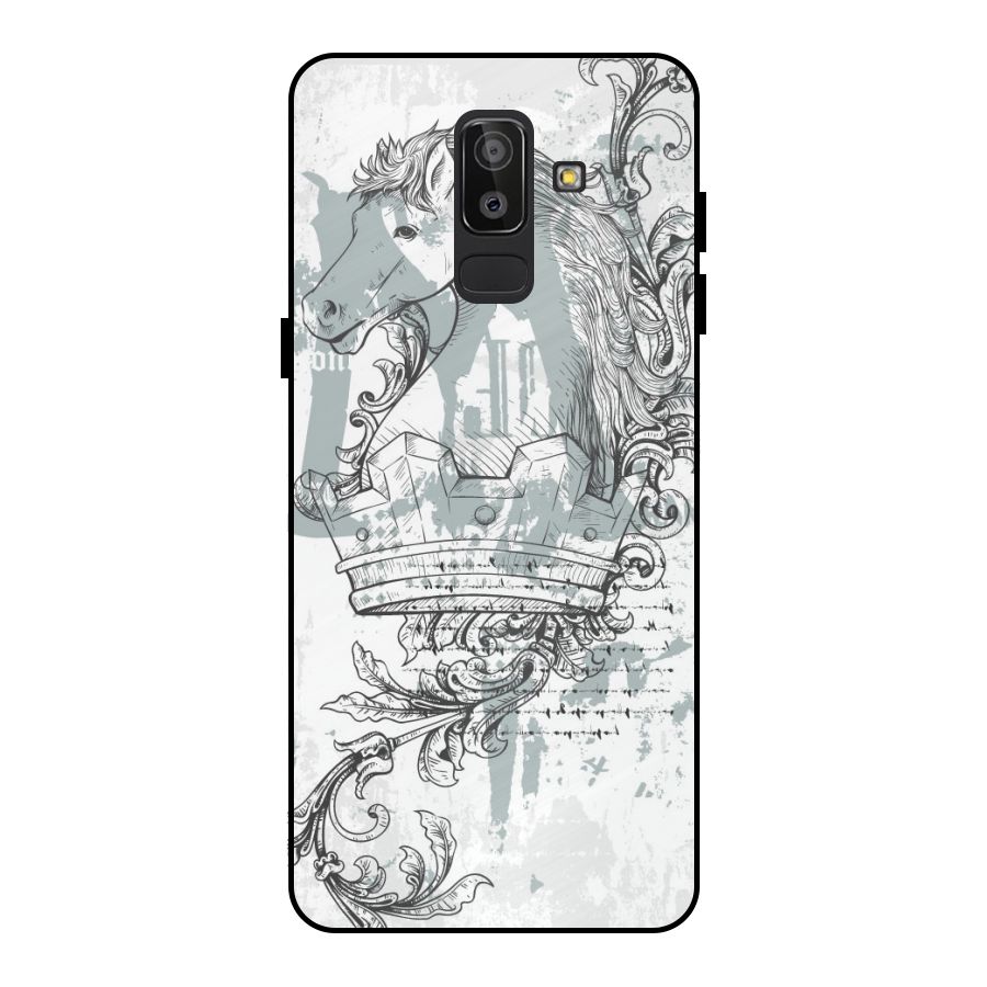 Designous Vintage Metal Back Case for Galaxy J8