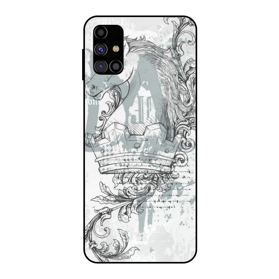 Designous Vintage Metal Back Case for Galaxy M31s