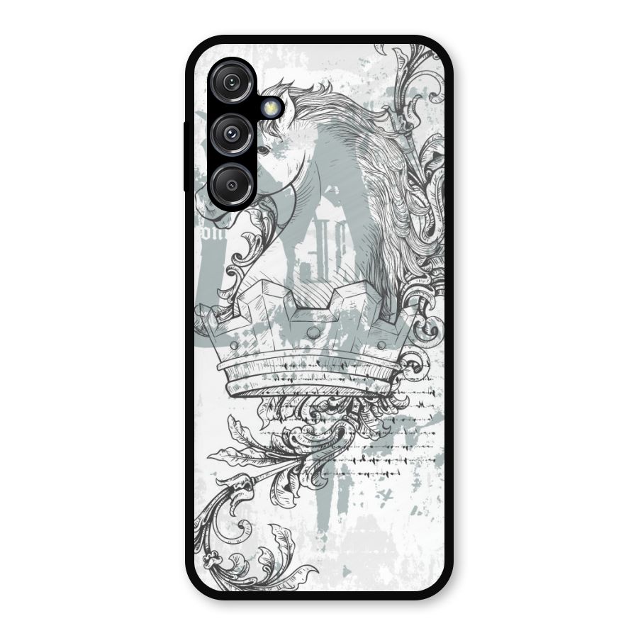 Designous Vintage Metal Back Case for Galaxy M34 5G