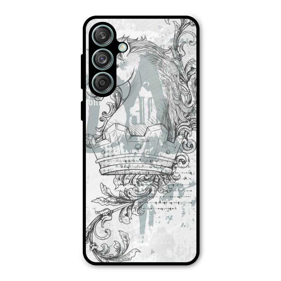 Designous Vintage Metal Back Case for Galaxy M55 5G