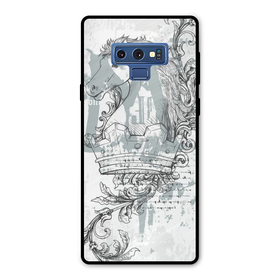 Designous Vintage Metal Back Case for Galaxy Note 9