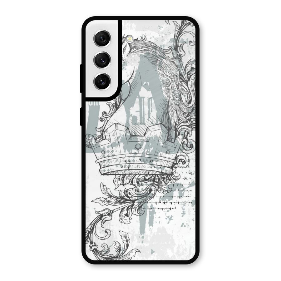 Designous Vintage Metal Back Case for Galaxy S21 FE 5G