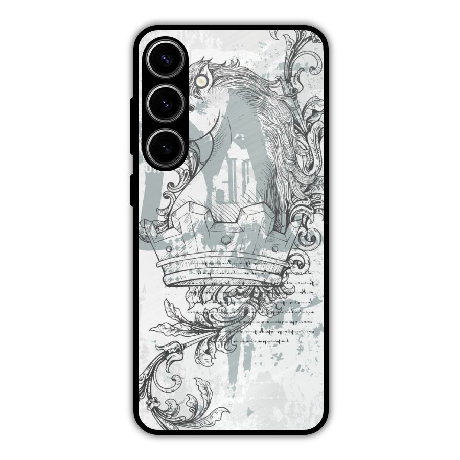 Designous Vintage Metal Back Case for Galaxy S24 Plus