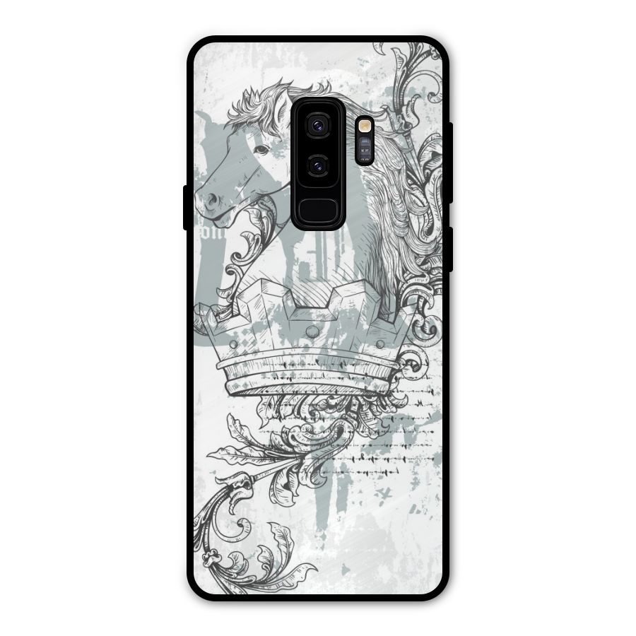 Designous Vintage Metal Back Case for Galaxy S9 Plus