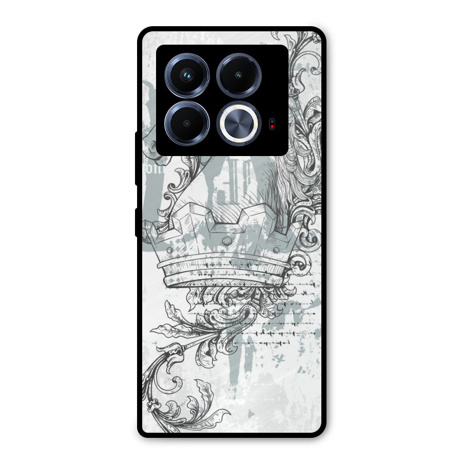 Designous Vintage Metal Back Case for Infinix Note 40 5G