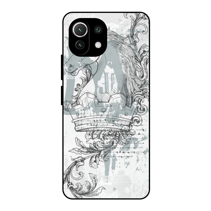 Designous Vintage Metal Back Case for Mi 11 Lite NE 5G