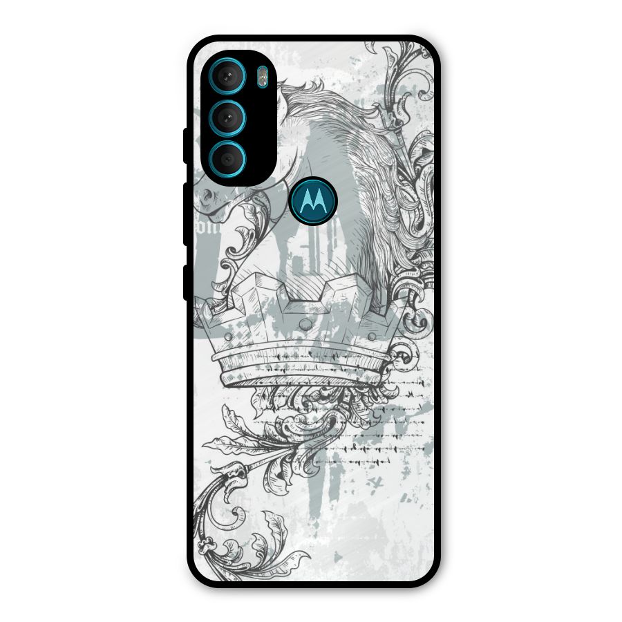Designous Vintage Metal Back Case for Moto G71 5G