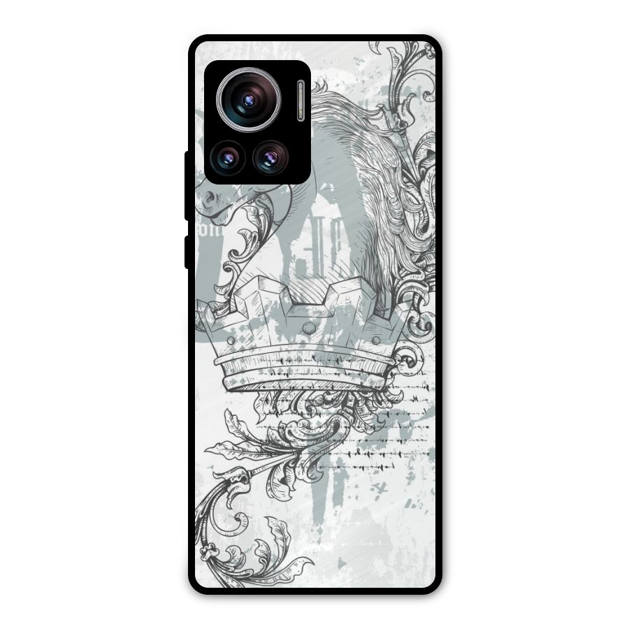 Designous Vintage Metal Back Case for Motorola Edge 30 Ultra