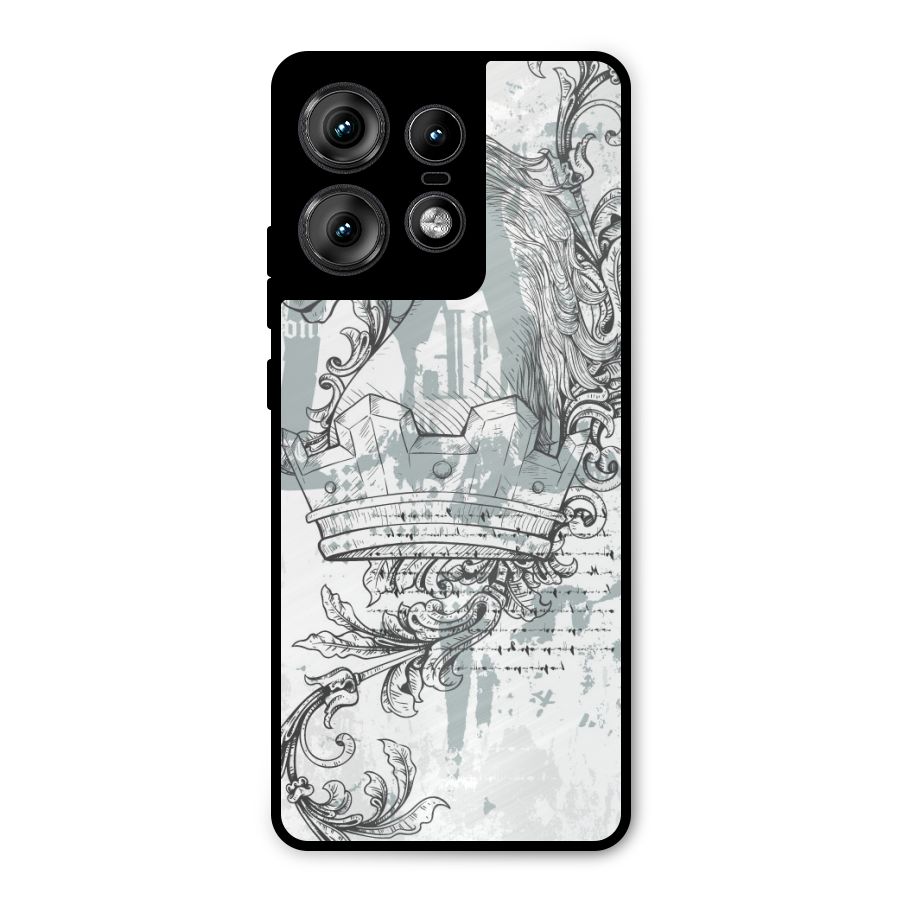 Designous Vintage Metal Back Case for Motorola Edge 50 Pro
