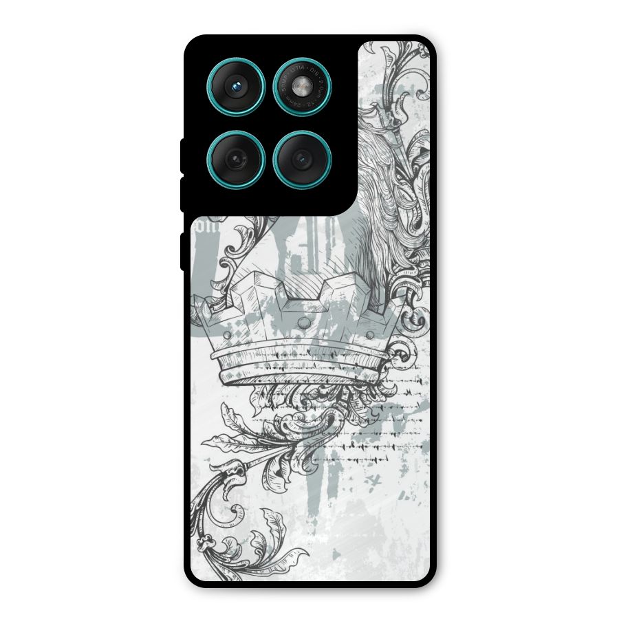 Designous Vintage Metal Back Case for Motorola Edge 60 Fusion