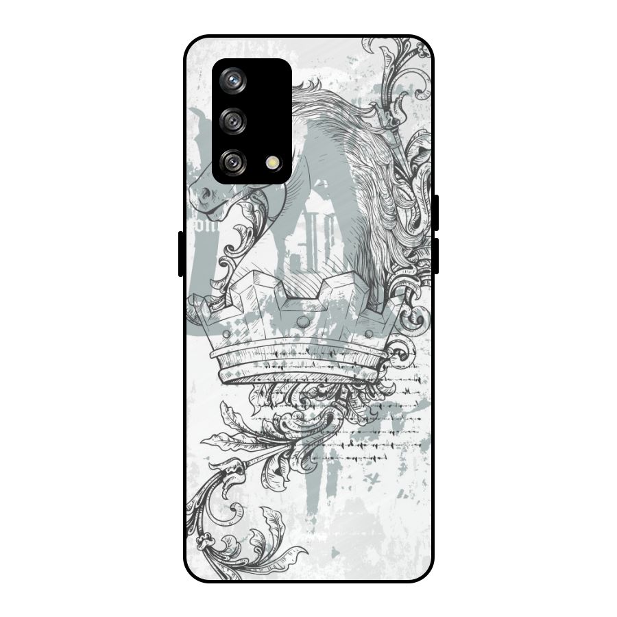 Designous Vintage Metal Back Case for Oppo F19