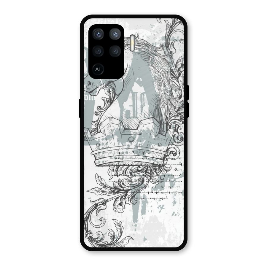 Designous Vintage Metal Back Case for Oppo F19 Pro