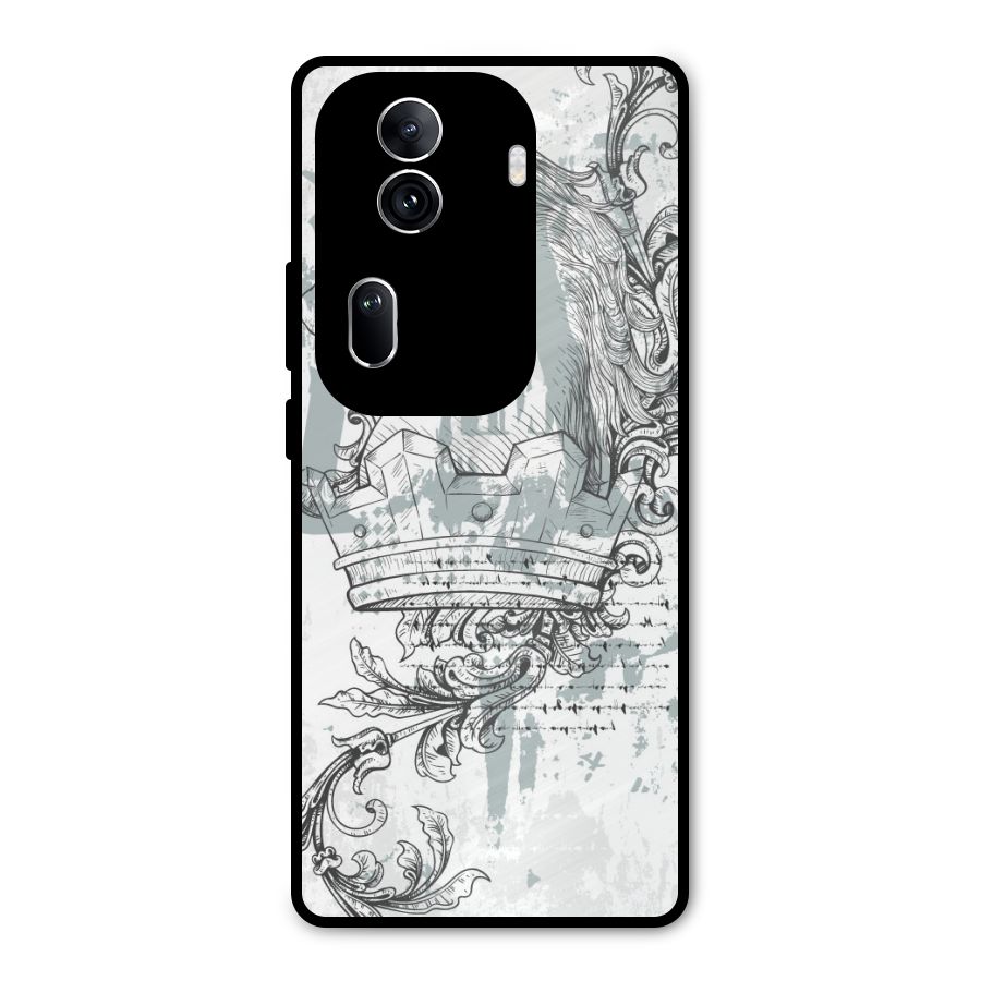 Designous Vintage Metal Back Case for Oppo Reno11 Pro 5G