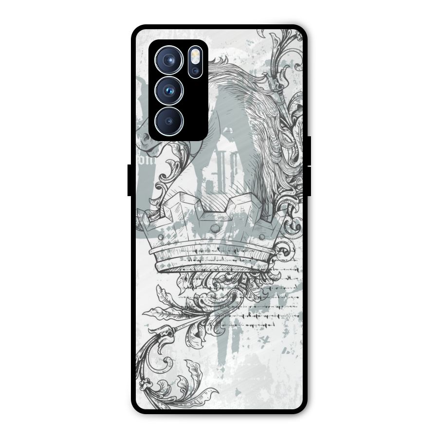 Designous Vintage Metal Back Case for Oppo Reno6 Pro 5G