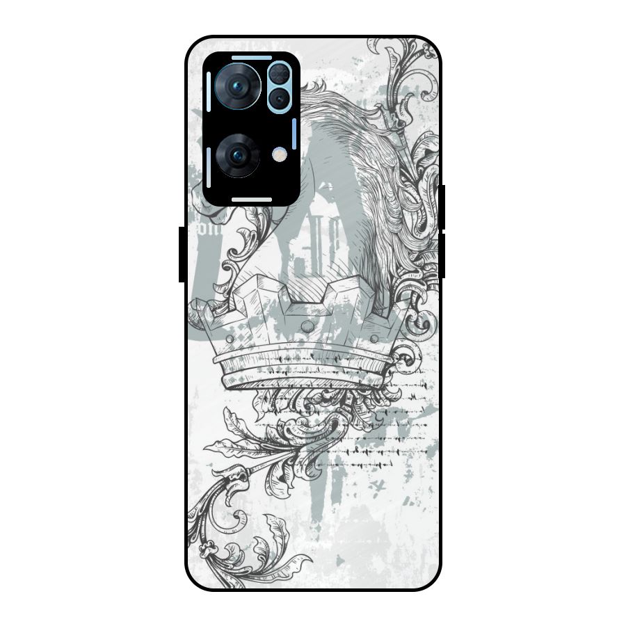 Designous Vintage Metal Back Case for Oppo Reno7 Pro 5G