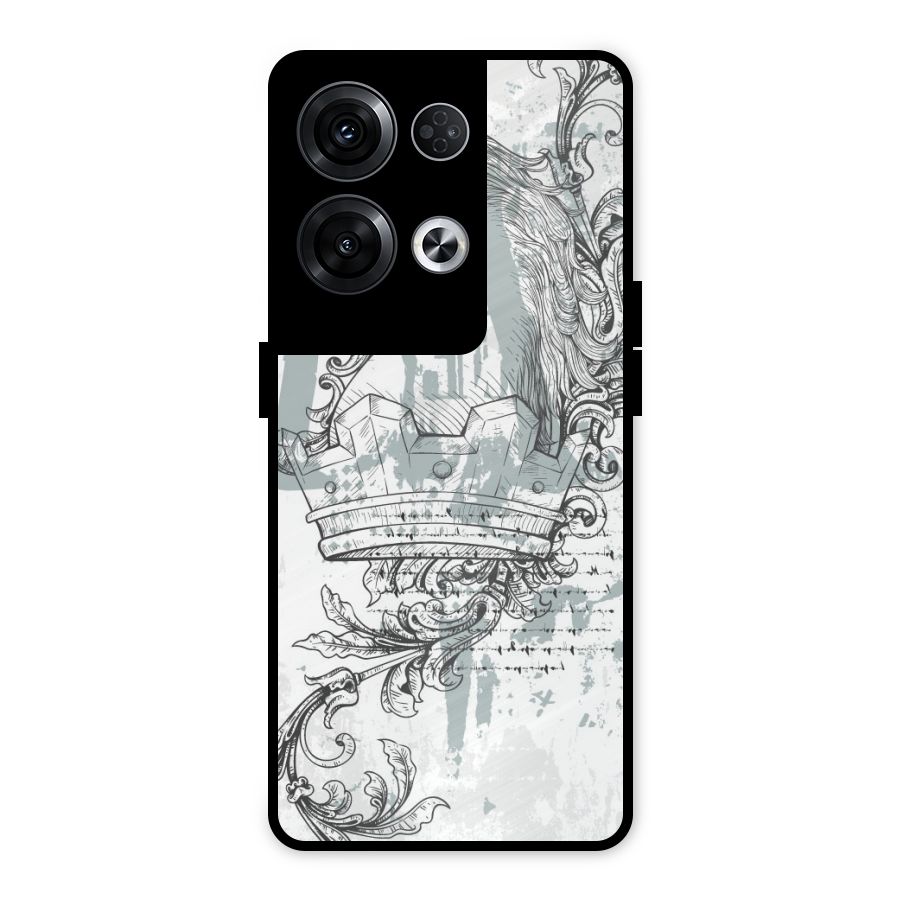 Designous Vintage Metal Back Case for Oppo Reno8 Pro 5G