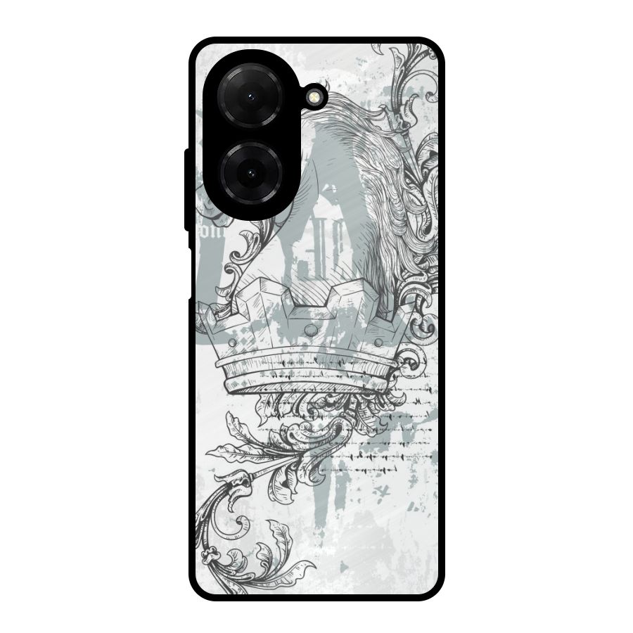 Designous Vintage Metal Back Case for Poco C71