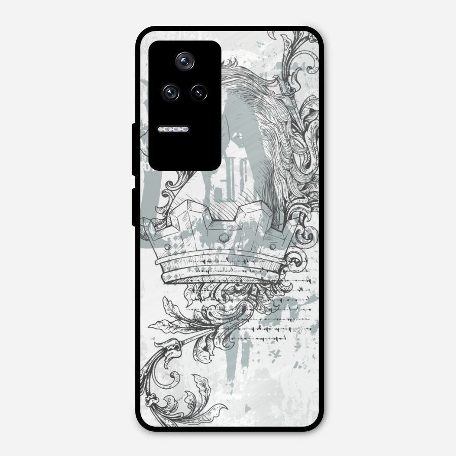 Designous Vintage Metal Back Case for Poco F4 5G