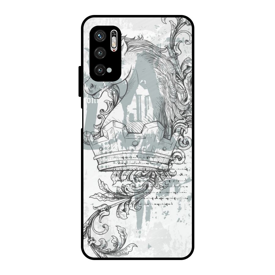 Designous Vintage Metal Back Case for Poco M3 Pro 5G