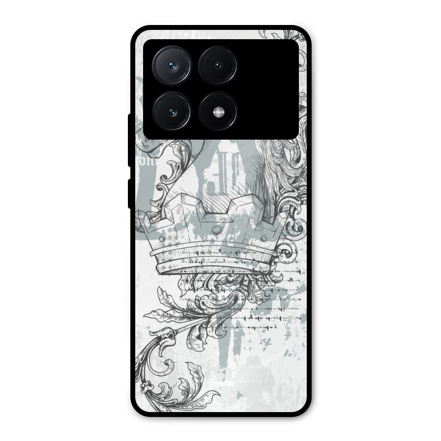 Designous Vintage Metal Back Case for Poco X6 Pro