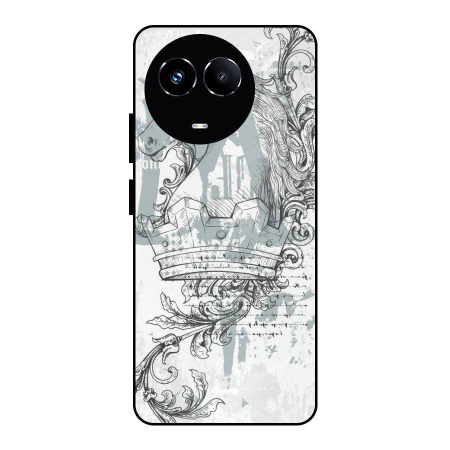 Designous Vintage Metal Back Case for Realme 11 5G