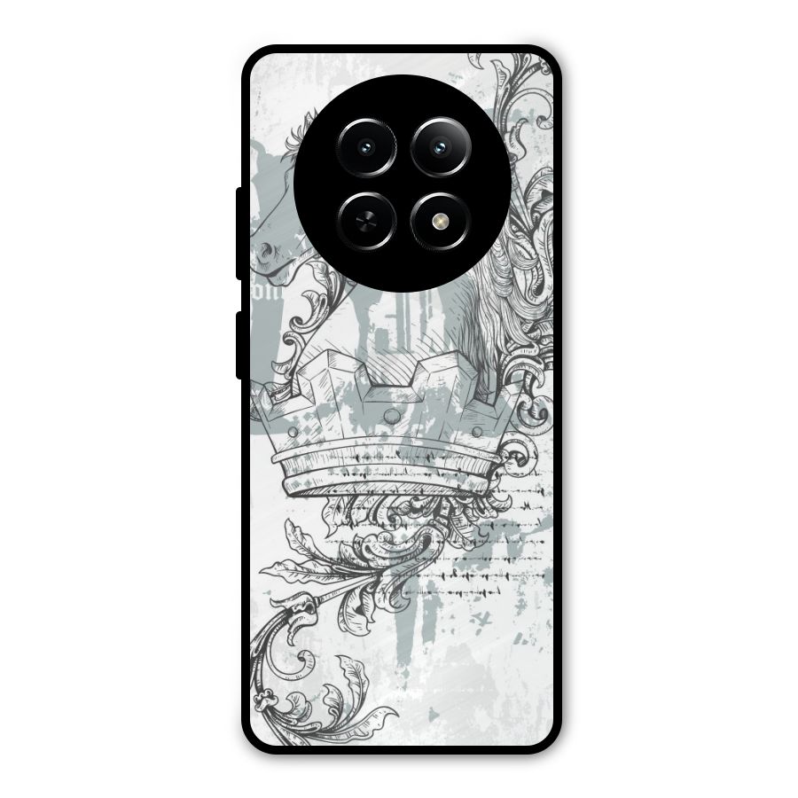 Designous Vintage Metal Back Case for Realme 12 5G