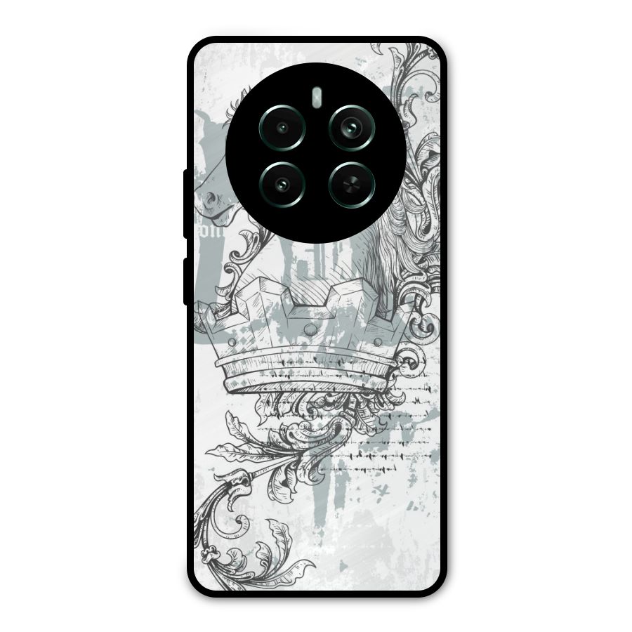 Designous Vintage Metal Back Case for Realme 12 Pro Plus