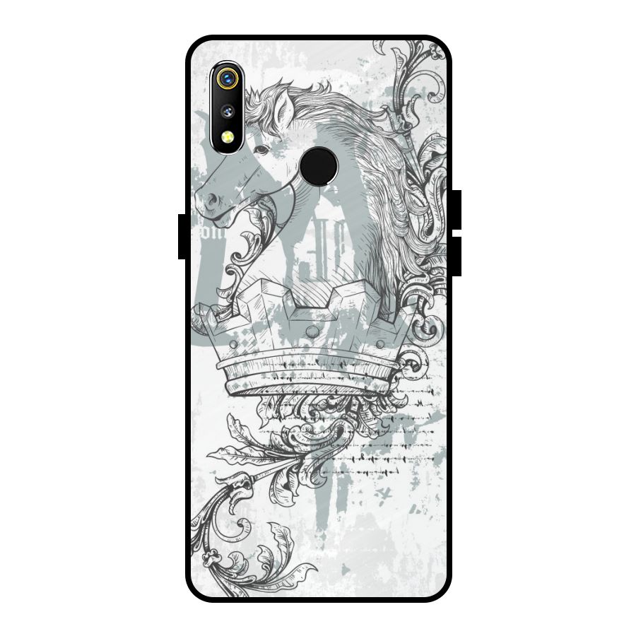 Designous Vintage Metal Back Case for Realme 3i