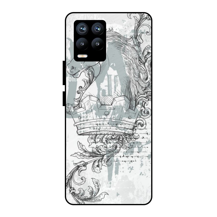 Designous Vintage Metal Back Case for Realme 8 Pro