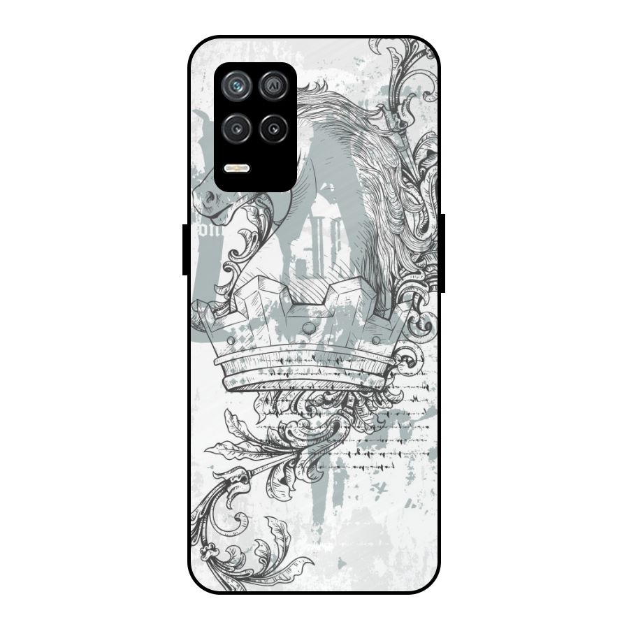 Designous Vintage Metal Back Case for Realme 8s 5G