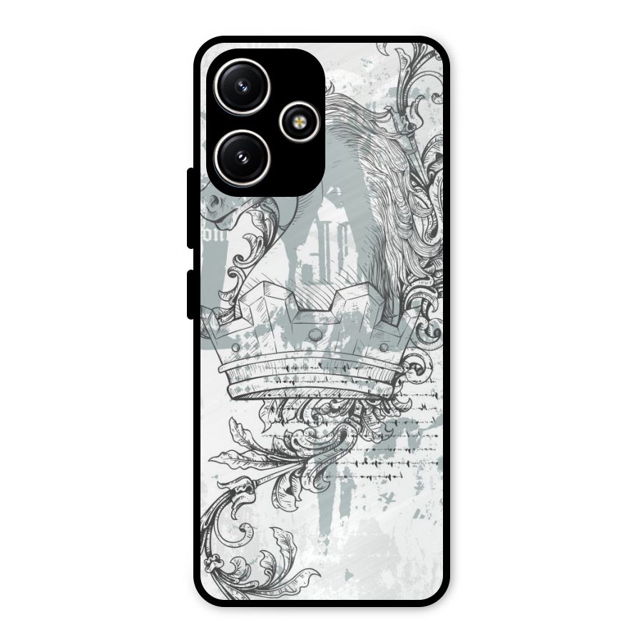 Designous Vintage Metal Back Case for Redmi 12 5G