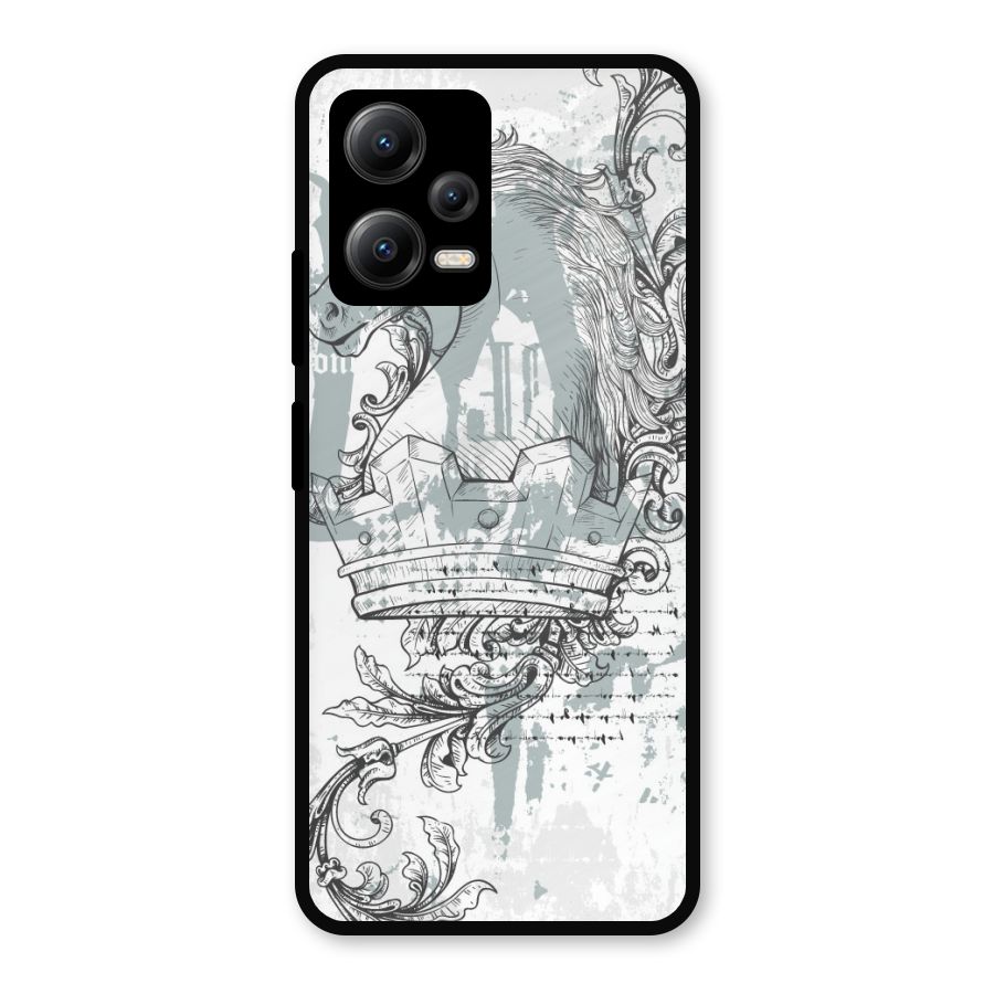 Designous Vintage Metal Back Case for Redmi Note 12 5G