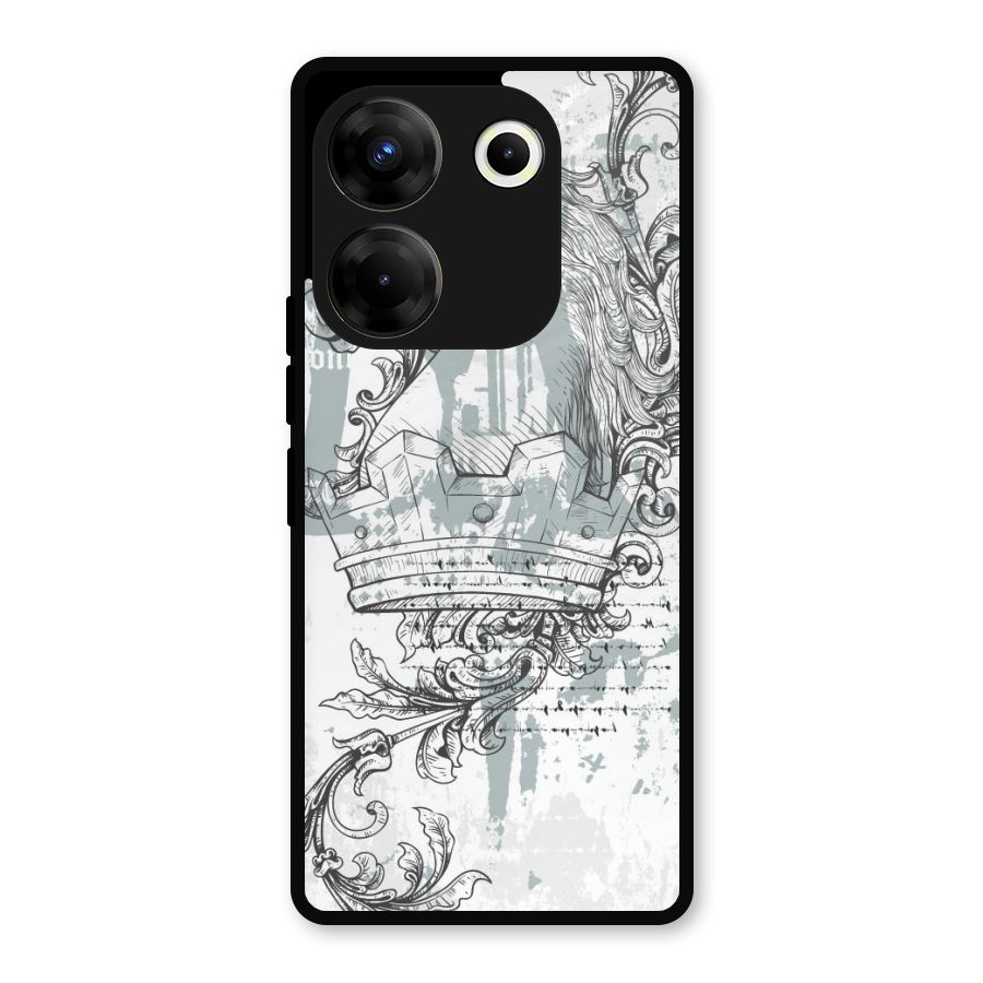 Designous Vintage Metal Back Case for Tecno Camon 20