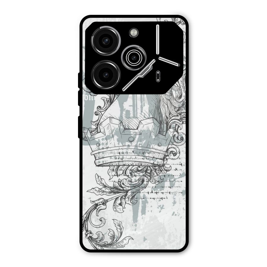 Designous Vintage Metal Back Case for Tecno Pova 6 Pro